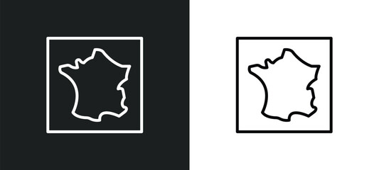 Poster - france line icon in white and black colors. france flat vector icon from france collection for web, mobile apps and ui.