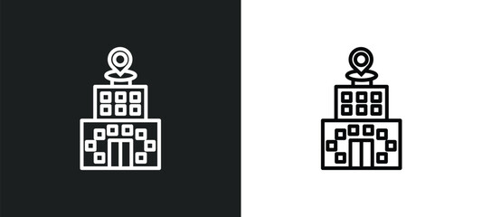 Poster - station line icon in white and black colors. station flat vector icon from station collection for web, mobile apps and ui.