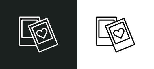 Poster - line icon in white and black colors. flat vector icon from collection for web, mobile apps and
