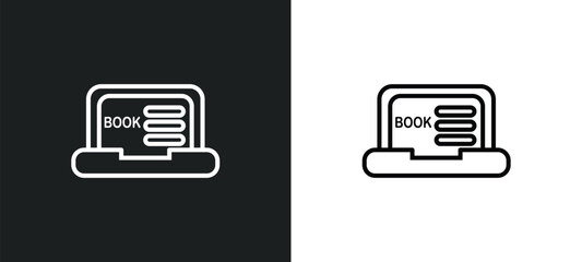 Poster - on line icon in white and black colors. on flat vector icon from on collection for web, mobile apps 
