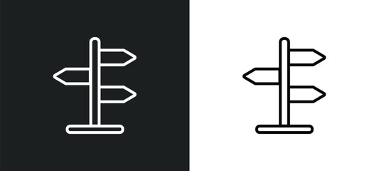Poster - line icon in white and black colors. flat vector icon from collection for web, mobile apps and
