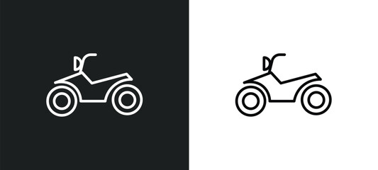 Wall Mural - motorbike line icon in white and black colors. motorbike flat vector icon from motorbike collection for web, mobile apps and ui.