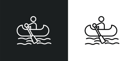 Poster - boating line icon in white and black colors. boating flat vector icon from boating collection for web, mobile apps and ui.