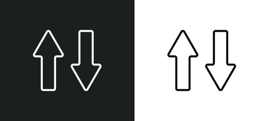 Poster - way road line icon in white and black colors. way road flat vector icon from way road collection for