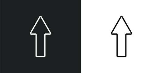 Poster - straight line icon in white and black colors. straight flat vector icon from straight collection for web, mobile apps and ui.