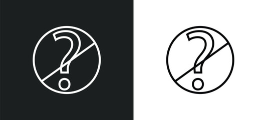 Poster - no doubt line icon in white and black colors. no doubt flat vector icon from no doubt collection for