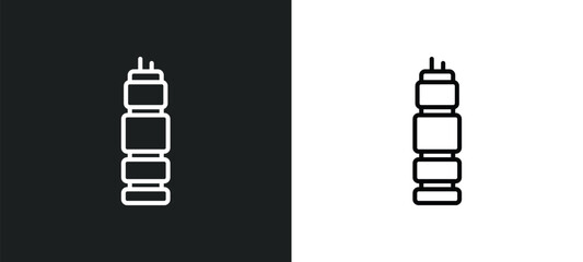 Poster - times square line icon in white and black colors. times square flat vector icon from times square collection for web, mobile apps and ui.