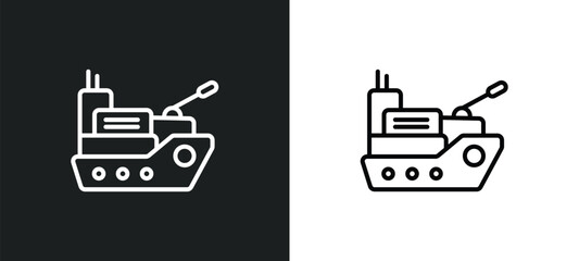 Poster - navy line icon in white and black colors. navy flat vector icon from navy collection for web, mobile apps and ui.