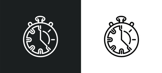 Poster - minute line icon in white and black colors. minute flat vector icon from minute collection for web, mobile apps and ui.