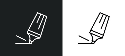 Poster - highlight line icon in white and black colors. highlight flat vector icon from highlight collection 