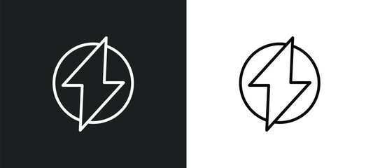 Poster - electric line icon in white and black colors. electric flat vector icon from electric collection for web, mobile apps and ui.