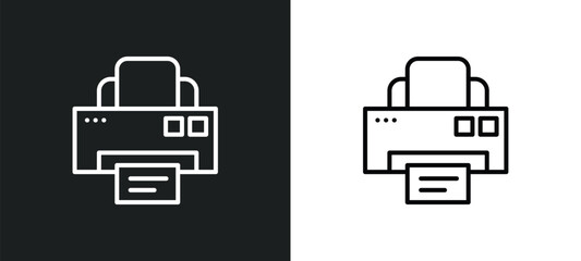 Fototapete - printing line icon in white and black colors. printing flat vector icon from printing collection for web, mobile apps and ui.