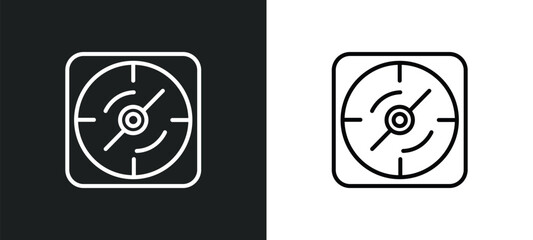 Poster - navigation compass line icon in white and black colors. navigation compass flat vector icon from navigation compass collection for web, mobile apps and ui.