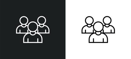 Aufkleber - customers line icon in white and black colors. customers flat vector icon from customers collection for web, mobile apps and ui.