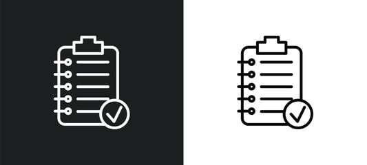 Fototapete - summary line icon in white and black colors. summary flat vector icon from summary collection for web, mobile apps and ui.
