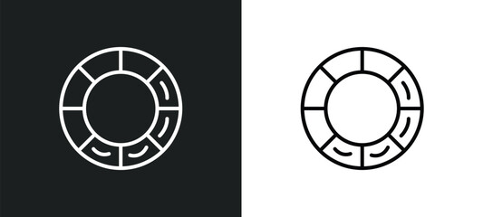 Poster - colory theory line icon in white and black colors. colory theory flat vector icon from colory theory collection for web, mobile apps and ui.