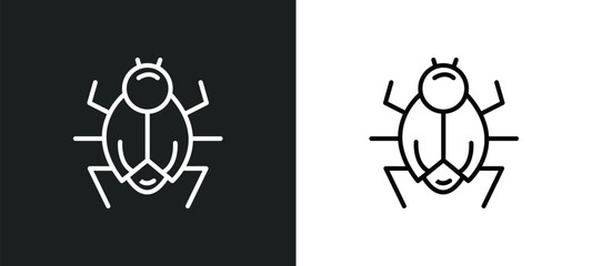 Wall Mural - bugs line icon in white and black colors. bugs flat vector icon from bugs collection for web, mobile apps and ui.