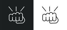 Punch Line Icon In White And Black Colors. Punch Flat Vector Icon From Punch Collection For Web, Mobile Apps And Ui.