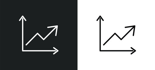 Poster - rise line icon in white and black colors. rise flat vector icon from rise collection for web, mobile apps and ui.