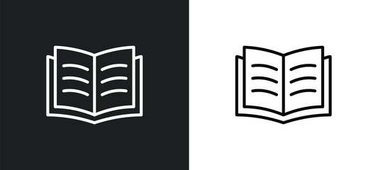 Fototapete - study line icon in white and black colors. study flat vector icon from study collection for web, mobile apps and ui.