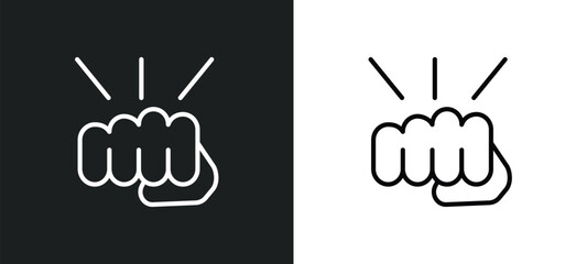 Poster - punch line icon in white and black colors. punch flat vector icon from punch collection for web, mob