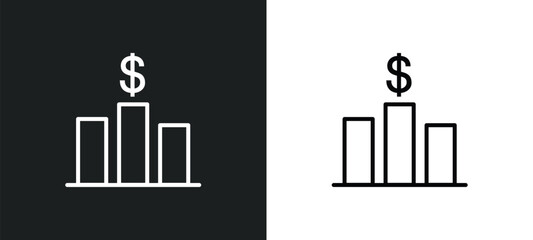 Poster - business line icon in white and black colors. business flat vector icon from business collection for web, mobile apps and ui.