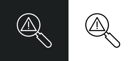 Poster - risk line icon in white and black colors. risk flat vector icon from risk collection for web, mobile apps and ui.