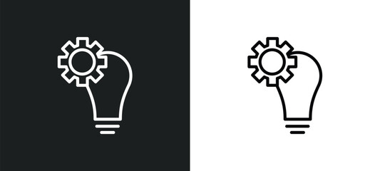 Poster - strategy line icon in white and black colors. strategy flat vector icon from strategy collection for web, mobile apps and ui.