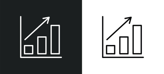 Poster - growth line icon in white and black colors. growth flat vector icon from growth collection for web, mobile apps and ui.