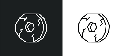 Poster - wheel line icon in white and black colors. wheel flat vector icon from wheel collection for web, mobile apps and ui.