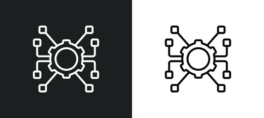 Poster - resources line icon in white and black colors. resources flat vector icon from resources collection for web, mobile apps and ui.