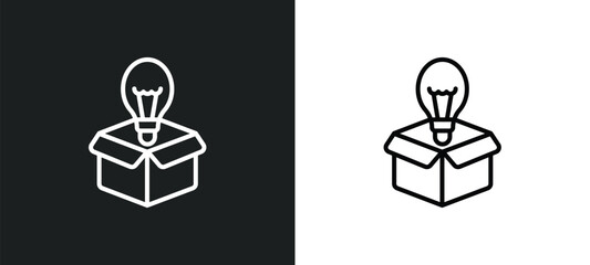Poster - new product line icon in white and black colors. new product flat vector icon from new product colle