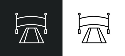 Poster - finish line icon in white and black colors. finish flat vector icon from finish collection for web, mobile apps and ui.