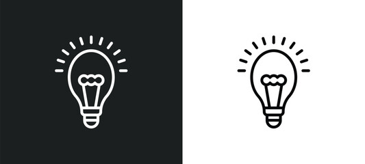 Wall Mural - bulb line icon in white and black colors. bulb flat vector icon from bulb collection for web, mobile apps and ui.