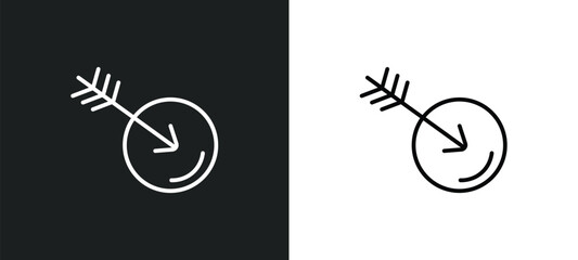 Sticker - ball arrow line icon in white and black colors. ball arrow flat vector icon from ball arrow collection for web, mobile apps and ui.