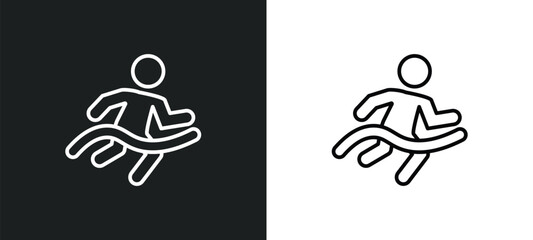 marathon champion line icon in white and black colors. marathon champion flat vector icon from marathon champion collection for web, mobile apps and ui.