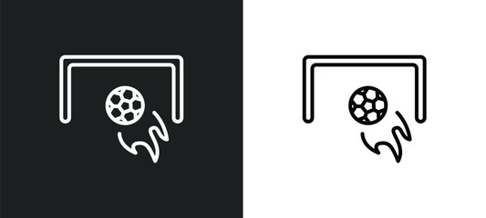 Poster - football line icon in white and black colors. football flat vector icon from football collection for web, mobile apps and ui.