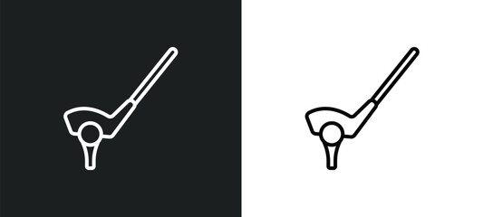 Poster - golf line icon in white and black colors. golf flat vector icon from golf collection for web, mobile apps and ui.