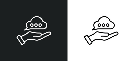 Poster - advise line icon in white and black colors. advise flat vector icon from advise collection for web, mobile apps and ui.