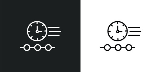 Poster - time line icon in white and black colors. time flat vector icon from time collection for web, mobile apps and ui.