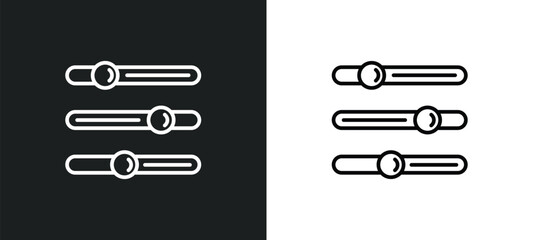 Wall Mural - options line icon in white and black colors. options flat vector icon from options collection for web, mobile apps and ui.