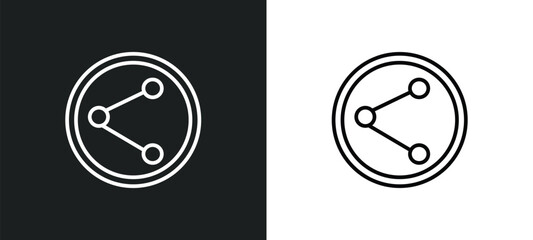 Poster - photo share line icon in white and black colors. photo share flat vector icon from photo share collection for web, mobile apps and ui.