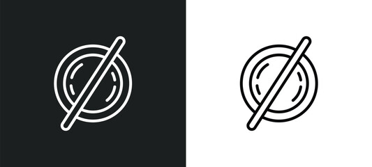 Poster - empty line icon in white and black colors. empty flat vector icon from empty collection for web, mobile apps and ui.
