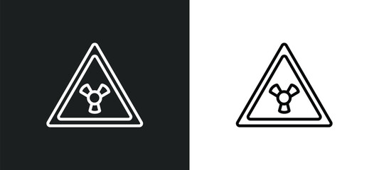 Poster - radiation line icon in white and black colors. radiation flat vector icon from radiation collection for web, mobile apps and ui.