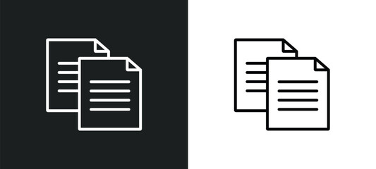 Poster - copying line icon in white and black colors. copying flat vector icon from copying collection for web, mobile apps and ui.