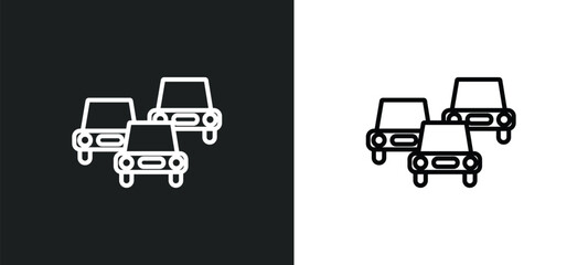 Poster - traffic line icon in white and black colors. traffic flat vector icon from traffic collection for web, mobile apps and ui.