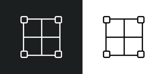 Poster - borders line icon in white and black colors. borders flat vector icon from borders collection for web, mobile apps and ui.