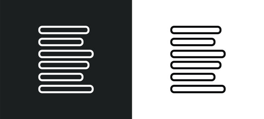 Poster - align left line icon in white and black colors. align left flat vector icon from align left collection for web, mobile apps and ui.