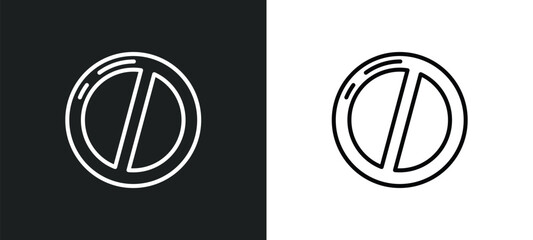 Poster - no entry line icon in white and black colors. no entry flat vector icon from no entry collection for web, mobile apps and ui.