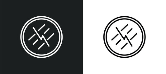 Poster - road closed line icon in white and black colors. road closed flat vector icon from road closed collection for web, mobile apps and ui.